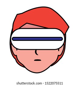 Man with smartglasses design, Augmented reality virtual technology device and modern theme Vector illustration
