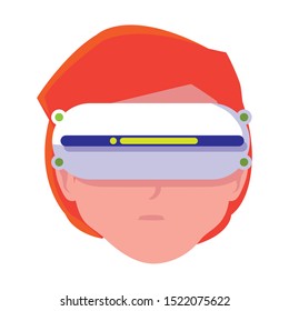 Man with smartglasses design, Augmented reality virtual technology device and modern theme Vector illustration