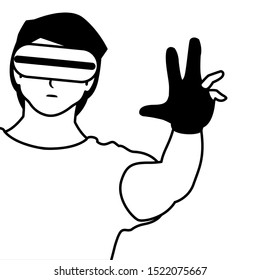 Man with smartglasses design, Augmented reality virtual technology device and modern theme Vector illustration