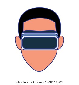 Man with smartglasses design, Augmented reality virtual technology device and modern theme Vector illustration