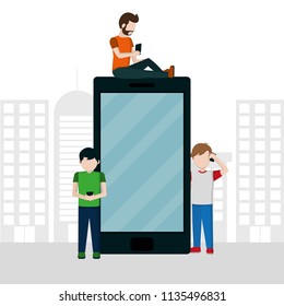 Man and smartphone