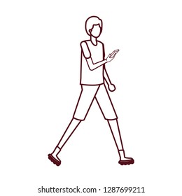 man with smartphone avatar character