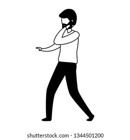 man with smartphone avatar character