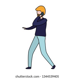 man with smartphone avatar character