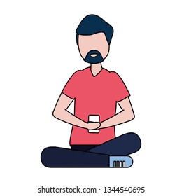 man with smartphone avatar character