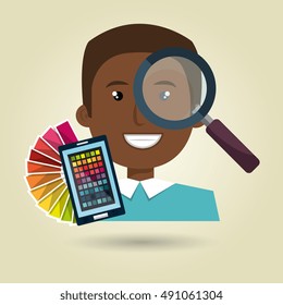 man smartphone color chart idea
