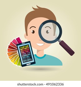 man smartphone color chart idea