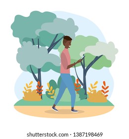 man with smartphone communication technology and plants
