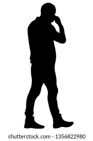 Hombre con smartphone en fondo blanco