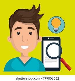man smartphone search design