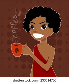 Man smelling his aromatic cup of coffee.