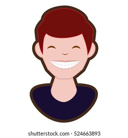man smile character icon vector illustration design