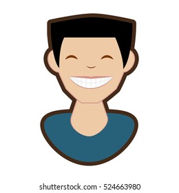 man smile character icon vector illustration design