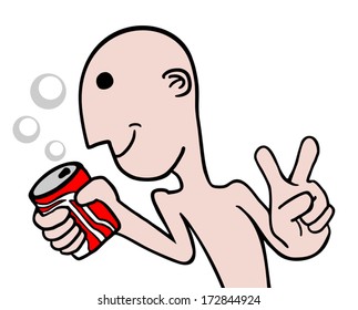 Man smile drink