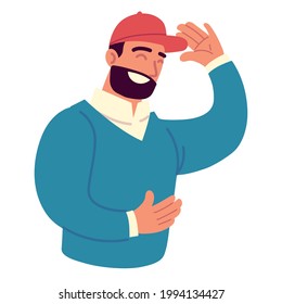 man smiling with a cap isolated