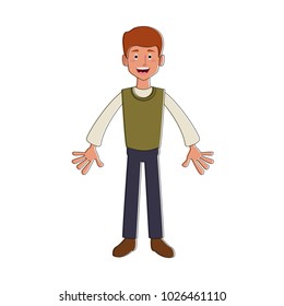Man smiling cartoon