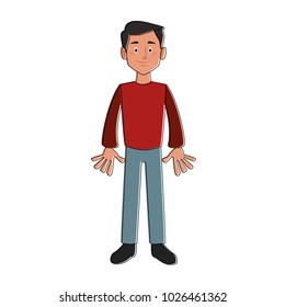 Man smiling cartoon