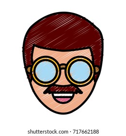 Man smiling cartoon