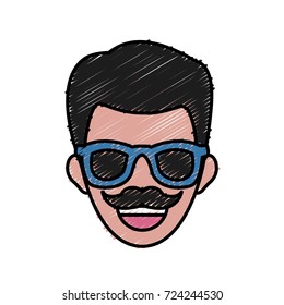 Man smiling cartoon