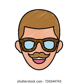 Man smiling cartoon
