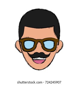 Man smiling cartoon
