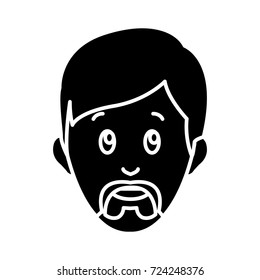 Man smiling cartoon