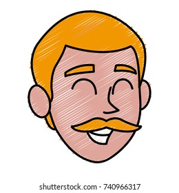 Man smiling cartoon