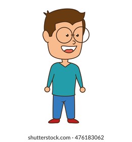 Man Smiling Cartoon Wearing Blue T Stock Vector (royalty Free 