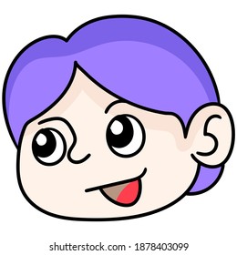 a man with a smiling expression, doodle icon image. cartoon caharacter cute doodle draw