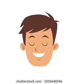 Man smiling with eyes closed