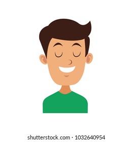 Man smiling with eyes closed