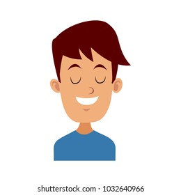 Man smiling with eyes closed