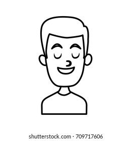 Man smiling with eyes closed