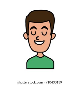 Man smiling with eyes closed