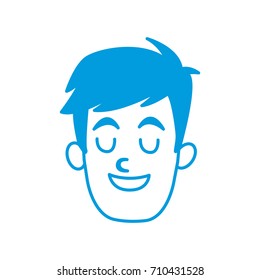 Man smiling with eyes closed