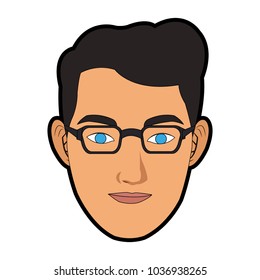 Man smiling face cartoon