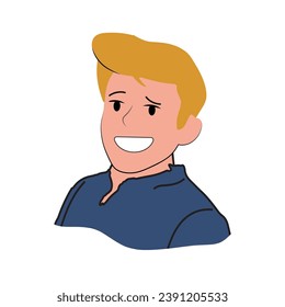 man smiling and feeling confident, self-esteem concept. vector illustration