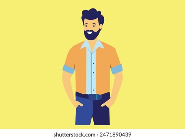Mann lächelt freundliche Vektorillustration. Handgezeichnete Stil Vektorgrafik Design Illustrationen.