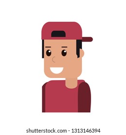 man smiling with hat back cartoon