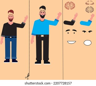 A man is smiling and waving his open hand, and another is angry and waving his hand while it is closed.
