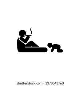 Man, smoking, baby icon. Element of liver cancer icon. Premium quality graphic design icon. Signs and symbols collection icon for websites, web design