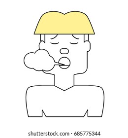 Man smoking cartoon