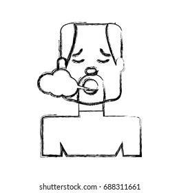 Man smoking cartoon