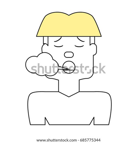 Man smoking cartoon