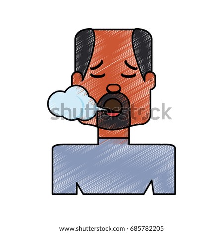 Man smoking cartoon