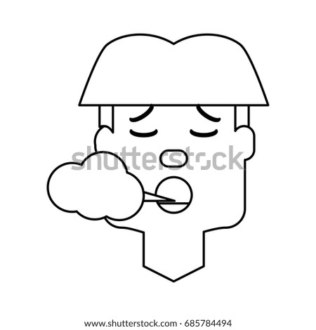 Man smoking cartoon