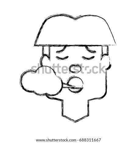 Man smoking cartoon