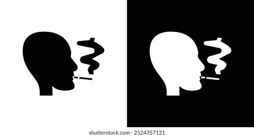 man smoking cigarette icon Art design illustration