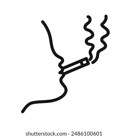 hombre fumando cigarrillo icono marca en estilo lleno