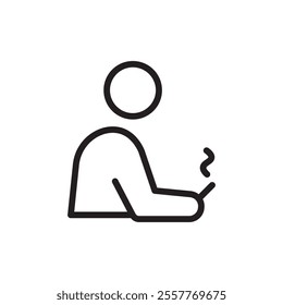 man smoking cigarette icon Outline vector for web ui